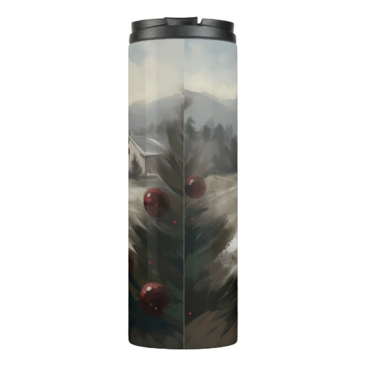 Bouteilles Isothermes Chien Yorkipod en Noël de neige (Dos)