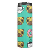 Bouteilles Isothermes Chiens amusants, beignets, motif de café. (Dos)