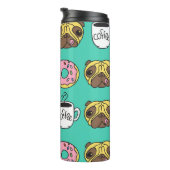 Bouteilles Isothermes Chiens amusants, beignets, motif de café. (Tourné sur la droite)