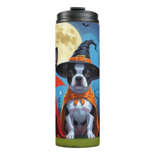Bouteilles Isothermes Chiens de Boston Terrier Citrouille Halloween Funn (Devant)