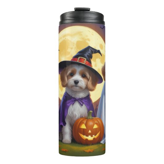 Bouteilles Isothermes Chiens de Coton De Tulear Citrouille Halloween Fun (Devant)