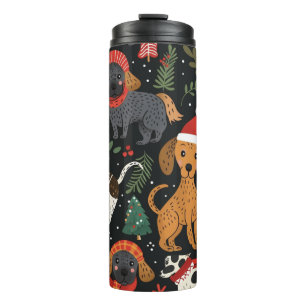 Bouteilles Isothermes Chiens de Noël Colorés – Cadeau de Fête Amusant po