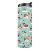 Bouteilles Isothermes Chiens de Noël en Motif d'Écharpes douillettes (Tourné sur la gauche)