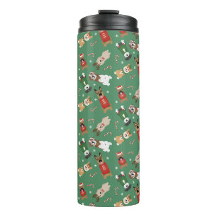 Bouteilles Isothermes Chiens de Noël Motif Rouge Vert