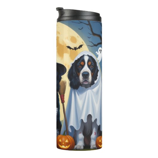 Bouteilles Isothermes Chiens de Setter anglais Citrouille Halloween Funn (Tourné sur la droite)