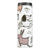 Bouteilles Isothermes Chiens d'enfants, dessinés à la main, motif à la m (Dos)