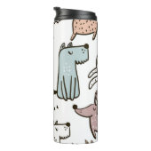 Bouteilles Isothermes Chiens d'enfants, dessinés à la main, motif à la m (Tourné sur la droite)