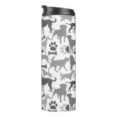 Bouteilles Isothermes Chiens et pattes motif 03.b Blancs BG (Tourné sur la droite)