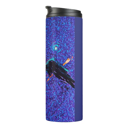 Bouteilles Isothermes Chiffre à ailes foncées volant à travers l'espace (Tourné sur la droite)