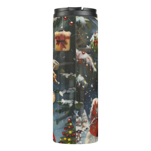 Bouteilles Isothermes Chihuahua Chien équitation moto Noël (Dos)