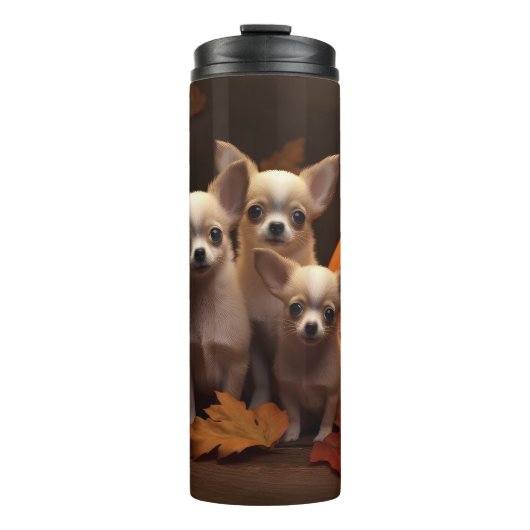 Bouteilles Isothermes Chihuahua Chiot Automne Citrouille de plaisir (Devant)