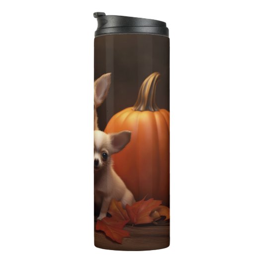 Bouteilles Isothermes Chihuahua Chiot Automne Citrouille de plaisir (Tourné sur la droite)