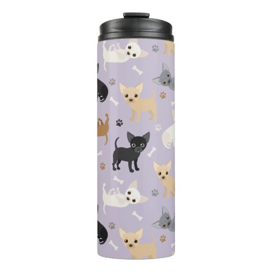 Bouteilles Isothermes Chihuahua Os et pattes violet (Devant)
