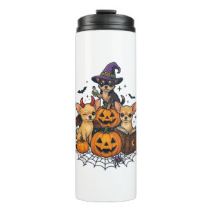 Bouteilles Isothermes Chihuahuas d'Halloween Citrouilles Chapeau de Sorc