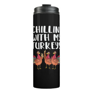 Bouteilles Isothermes Chillin' Avec Mes Dindons Thanksgiving Saison Fami