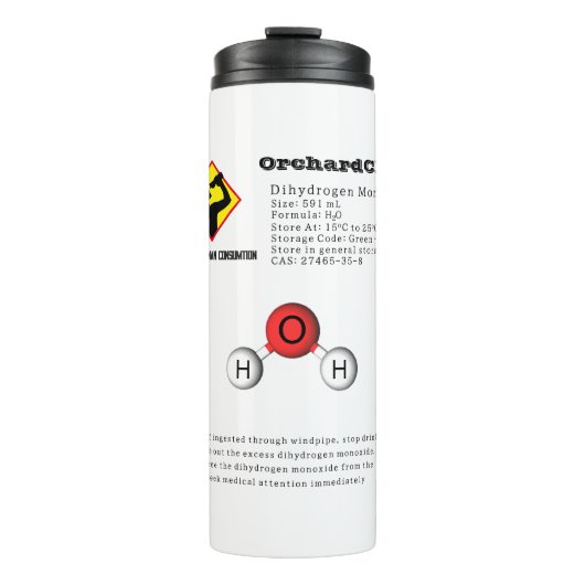 Bouteilles Isothermes Chimie amusante Dihydrogène Monoxyde (H2O) (Devant)