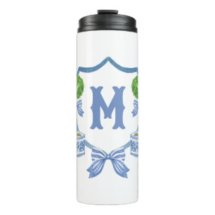Bouteilles Isothermes Chinoiserie Aquarelle Bow Topior Monogramme Crest