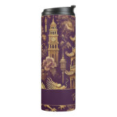 Bouteilles Isothermes Chinoiserie Victorienne Personalisée Purple & Gold (Tourné sur la gauche)