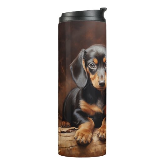 Bouteilles Isothermes Chiots de Dachshund (Tourné sur la gauche)