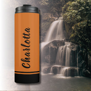 Bouteilles Isothermes Chocolat Brown Noir Élégant Minimal Customisé