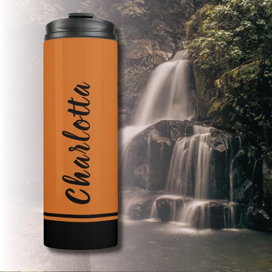 Bouteilles Isothermes Chocolat Brown Noir Élégant Minimal Customisé