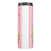 Bouteilles Isothermes Chocolat mignon lapin de Pâques avec rayures roses (Dos)