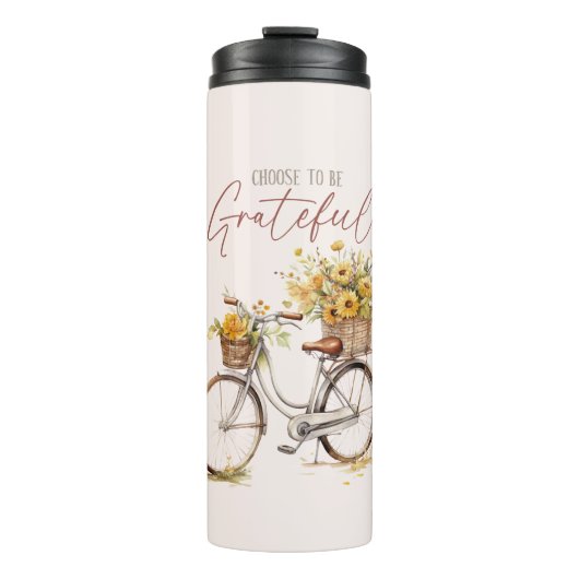 Bouteilles Isothermes Choisissez d'être reconnaissant - Vélo et automne  (Devant)