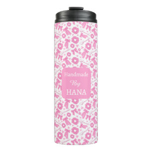 Bouteilles Isothermes Chouchous Rose Motif Féminin Accessoire de Cheveux
