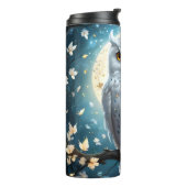 Bouteilles Isothermes Chouette À Neige Et Lune Avec Étincelle, (Tourné sur la gauche)