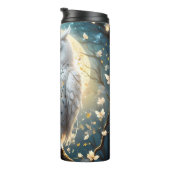 Bouteilles Isothermes Chouette À Neige Et Lune Avec Étincelle, (Tourné sur la droite)