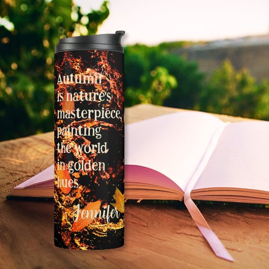 Bouteilles Isothermes Chouette blanche sur l'arbre foncé automne Inspira