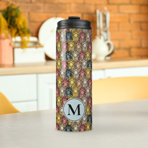 Bouteilles Isothermes Chouette boho colorée Motif et monogramme
