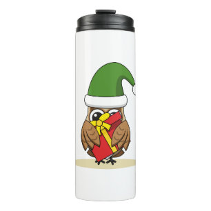 Bouteilles Isothermes Chouette elfe de Noël avec présent