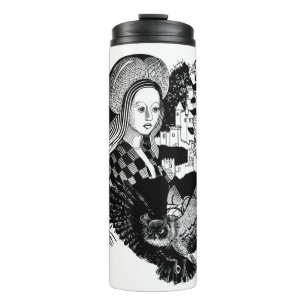 Bouteilles Isothermes Chouette gothique et femme
