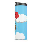 Bouteilles Isothermes Chouette mignonne volant avec des ballons de coeur (Tourné sur la droite)