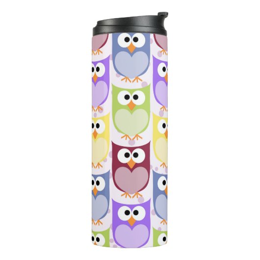 Bouteilles Isothermes Chouettes mignonnes, Chouette Motif, Chouettes pou (Tourné sur la gauche)