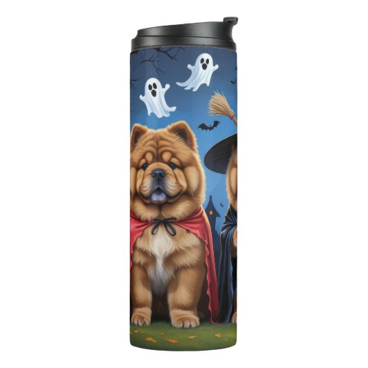 Bouteilles Isothermes Chow Chow Chien Citrouille Halloween drôle (Tourné sur la gauche)