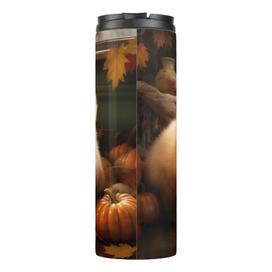 Bouteilles Isothermes Chow Chow Chiot Automne Citrouille de plaisir (Dos)