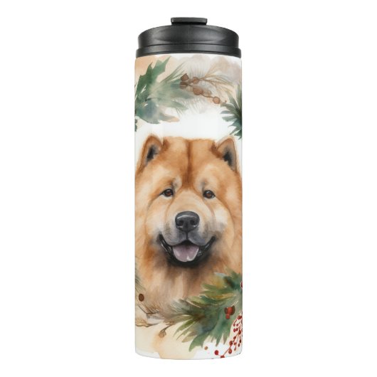 Bouteilles Isothermes chow chow Christmas Wreath Festive Pup (Devant)