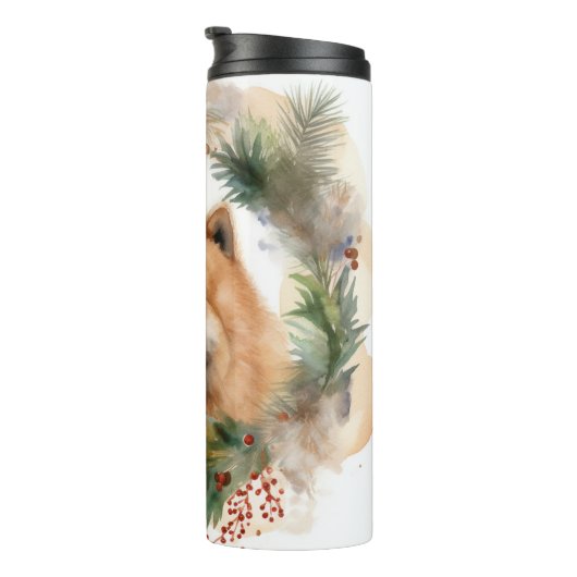 Bouteilles Isothermes chow chow Christmas Wreath Festive Pup (Tourné sur la droite)