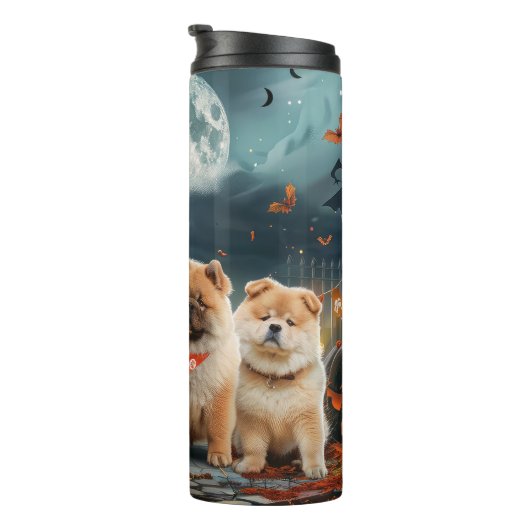 Bouteilles Isothermes Chow Chow Halloween Éffrayant (Tourné sur la droite)