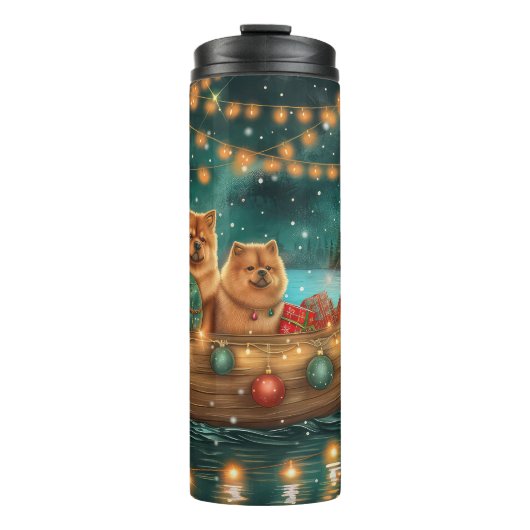 Bouteilles Isothermes Chow Chow Noël Festive Voyage (Devant)