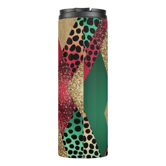 Bouteilles Isothermes Christmas Leopard Glitter Patchwork Design (Dos)