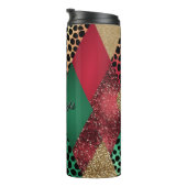 Bouteilles Isothermes Christmas Leopard Glitter Patchwork Design (Tourné sur la droite)