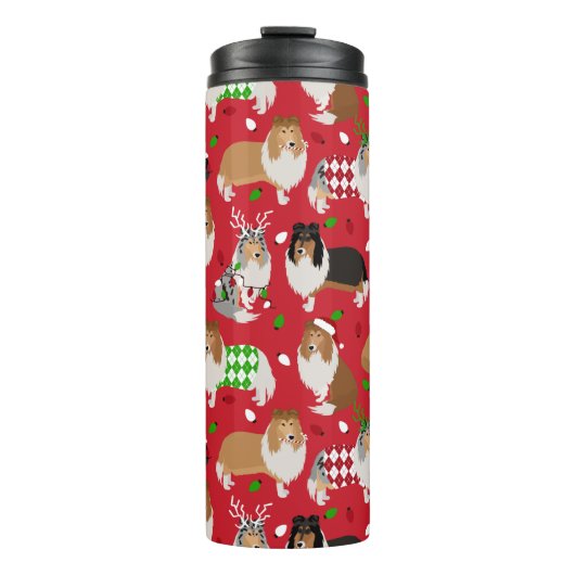 Bouteilles Isothermes Christmas Rough Collie (Devant)