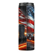 Bouteilles Isothermes Chrome Camion Américain Drapeau Étincelle (Dos)