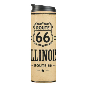 Bouteilles Isothermes Circuit routier vintage de l'Illinois Route 66 - V
