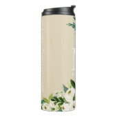 Bouteilles Isothermes Citation de monogramme personnalisée à la florale  (Tourné sur la gauche)