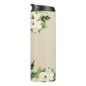 Bouteilles Isothermes Citation de monogramme personnalisée à la florale  (Tourné sur la droite)