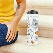 Bouteilles Isothermes Citation De Papillon Jaune Et De Fleurs Noires Et 